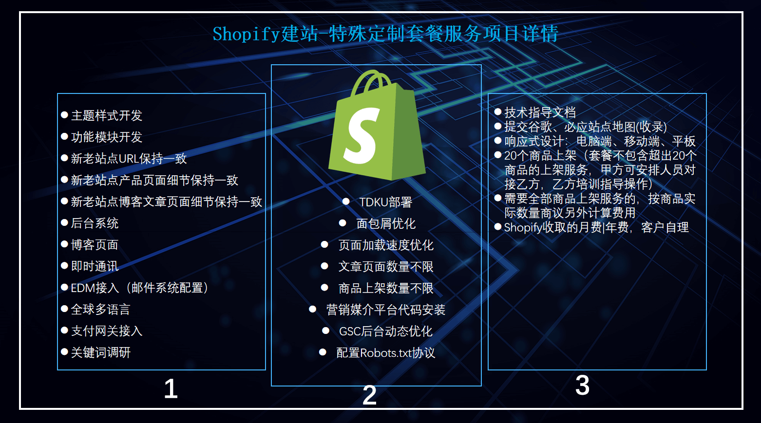 Shopify独立站特殊定制建站套餐